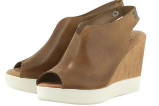 Louvel Woman's Leather Wedges In Tampa Color