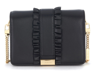 Michael Kors Jade Black Drawstring Leather Shoulder Bag