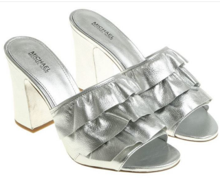 Michael Kors Silver Bella Mules