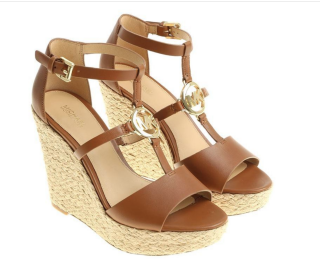 Michael Kors Tan Colored Beth Wedge Sandals
