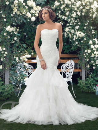 Strapless Lace Bodice Mermaid Wedding Dress