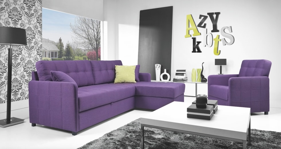 Coltar extensibil Acapulco cu sezlong pe dreapta