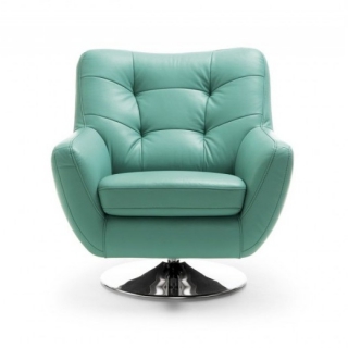 Fotoliu tapitat cu piele Boss Turquoise
