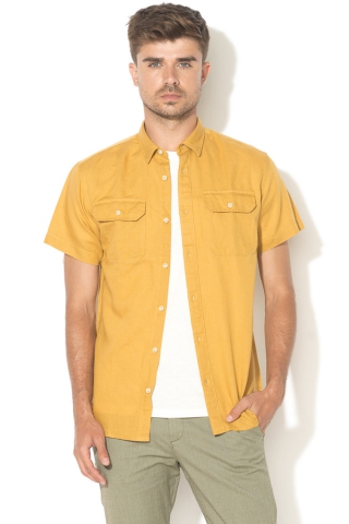 Jack&Jones Camasa comfort fit din amestec de in cu buzunare pe piept