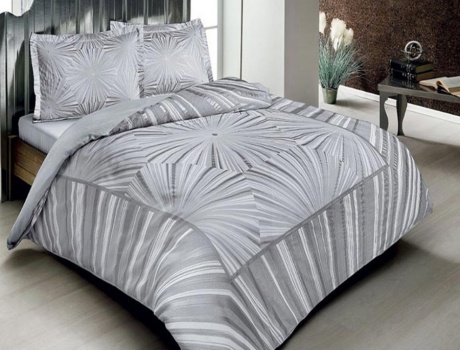 Lenjerie de pat bumbac 100% satinat, TAC Venus Gri