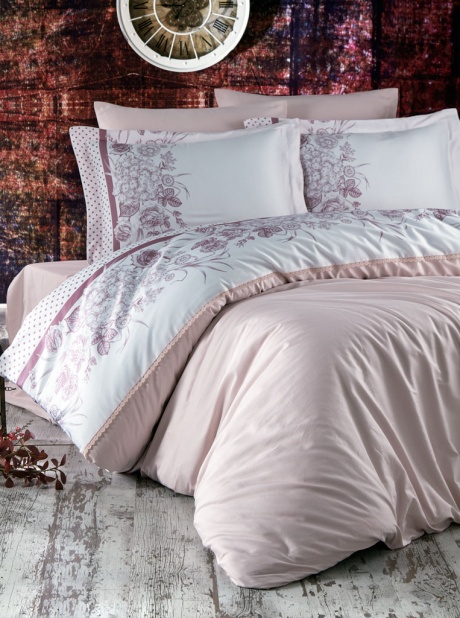 Lenjerie de pat premium satin de lux, Marie Lou, Romance Juliette Powder