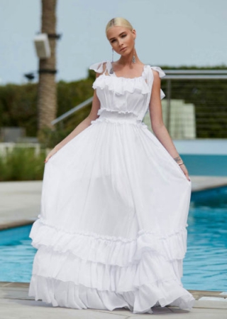 Rochie Voal Isla Alb