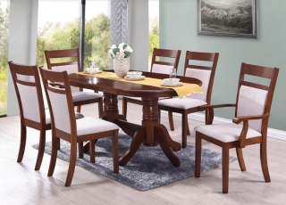 Set masa din MDF si furnir Damia + 6 scaune Victoria