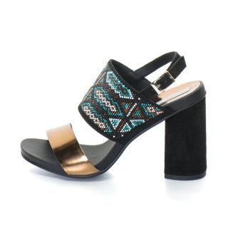 Tosca Blu Sandale slingback de piele si piele intoarsa