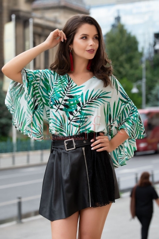 Bluza lejera cu imprimeu tropical