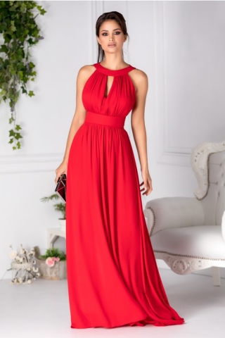 Rochie LaDonna Lavy rosie lunga de seara