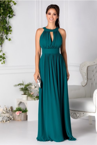 Rochie LaDonna Lavy verde lunga de seara
