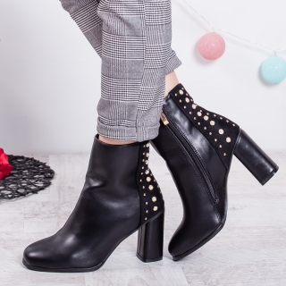 Botine Pisena negre cu toc