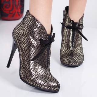 Botine Yara aurii cu toc