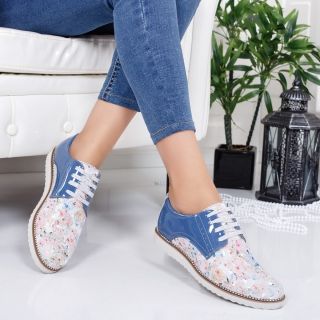Pantofi Piele Aholo albastri casual
