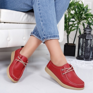 Pantofi Piele Serli rosii casual