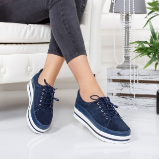Pantofi Piele Sparimo albastri casual