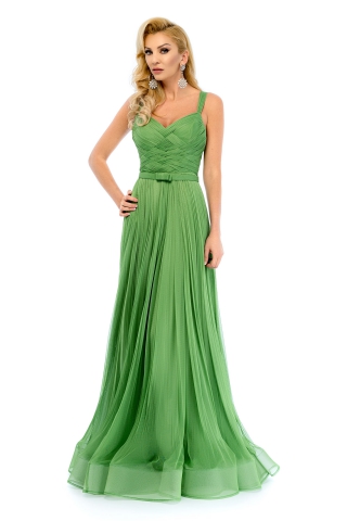 Rochie Ana Radu verde de lux tip corset din tul captusita pe interior