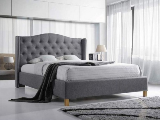 Pat tapitat cu stofa Aspen Grey