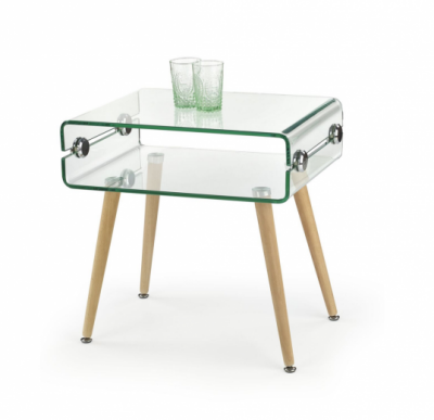 Masa de cafea din lemn si sticla Valencia