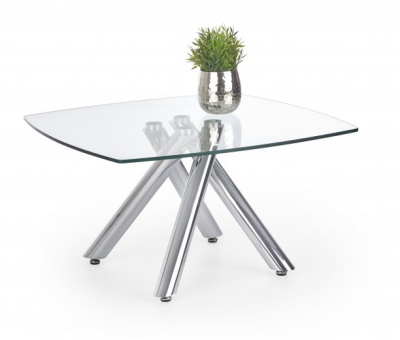 Masa de cafea din sticla si metal Almera
