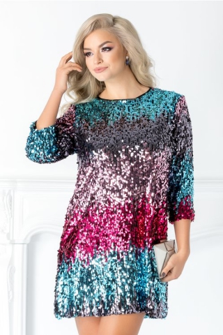 Rochie Vivi din paiete colorate