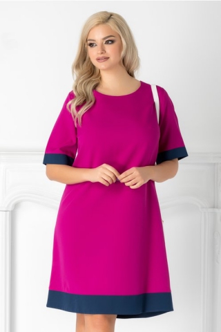 Rochie Alesia fucsia croi lejer office