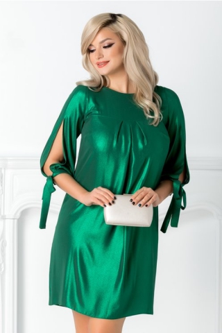 Rochie Moze verde metalizat