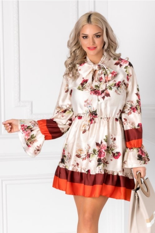 Rochie Kim ivoire cu imprimeu floral