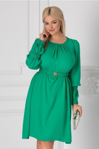 Rochie LaDonna verde vaporoasa cu cordon in talie
