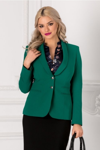 Sacou Moze verde cu rever tip sal