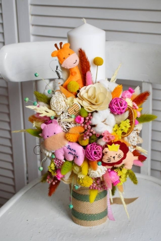 Lumanare Botez Monette Flowers