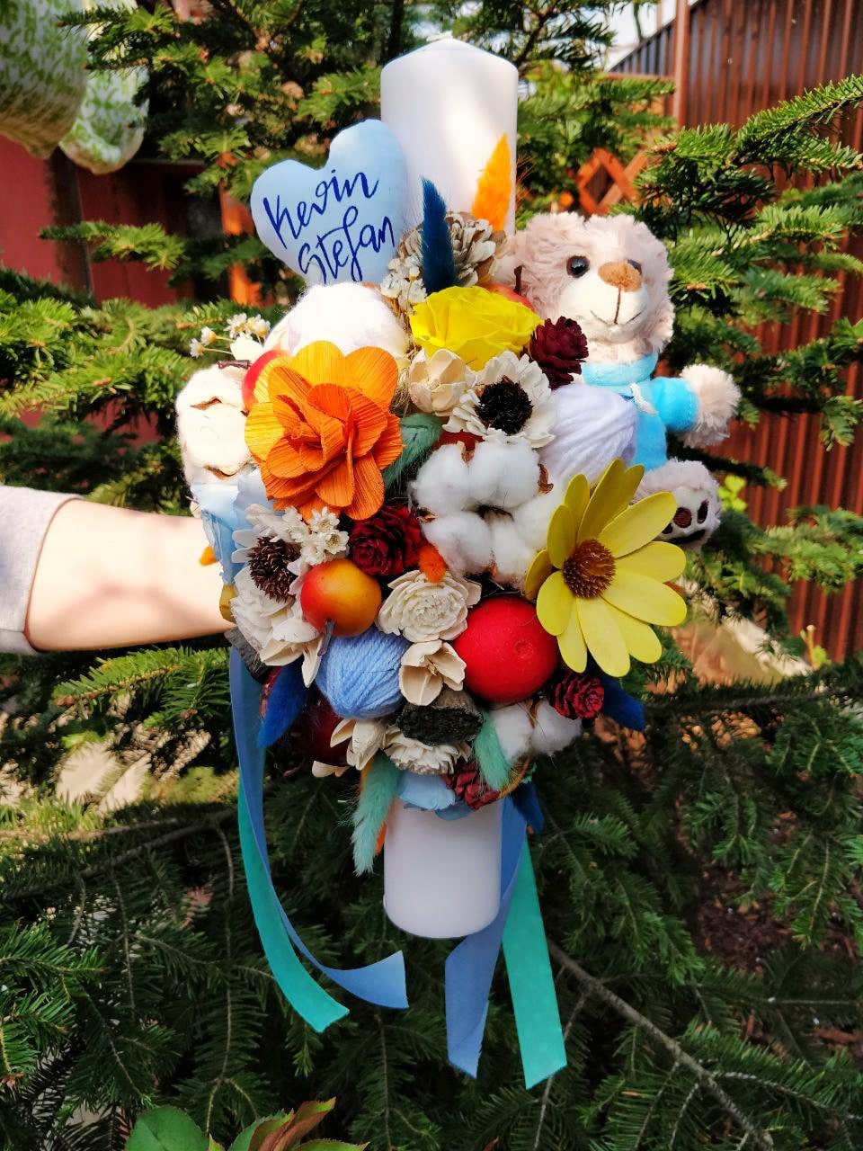 lumanare botez handmade Monette Flowers