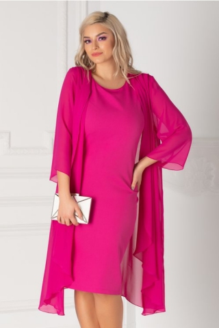 Rochie Isidor fucsia cu capa detasabila
