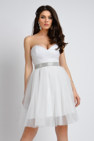 Rochie de nunta baby doll alba Atmosphere