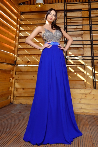 Rochie de seara lunga albastra Atmosphere