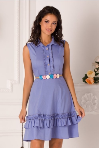 Rochie Adela lila cu volane