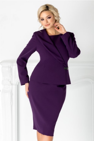 Compleu Leonard Collection mov cu fusta si sacou