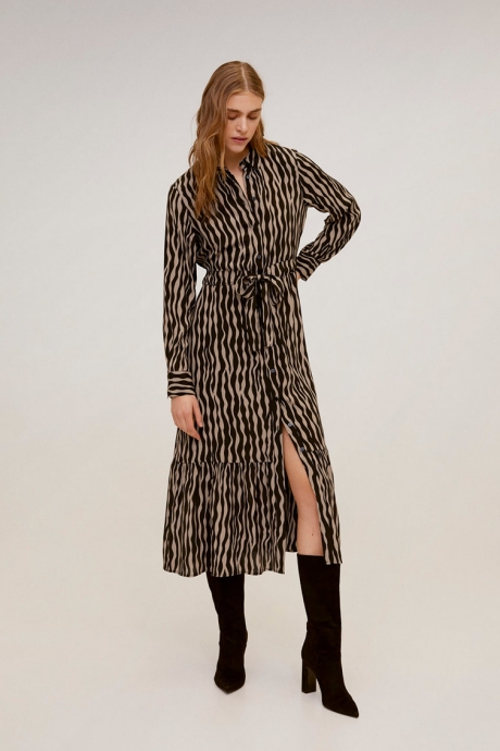 Mango Rochie tip camasa cu animal print Masai