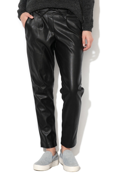 Tom Tailor Pantaloni conici de piele ecologica cu buzunare oblice