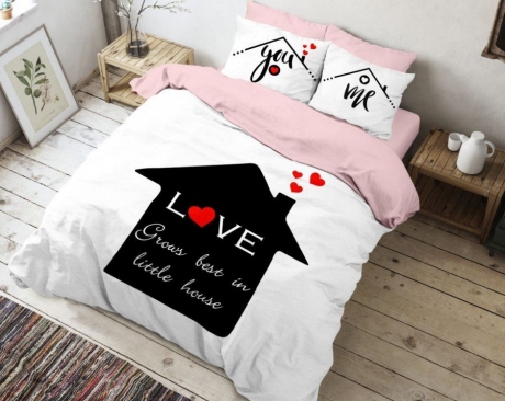 Lenjerie pat dublu bumbac 100% ranforce, Club Cotton, Happy House