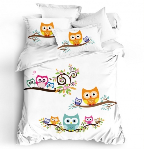 Lenjerie pat dublu bumbac 100% ranforce, Club Cotton, Owly
