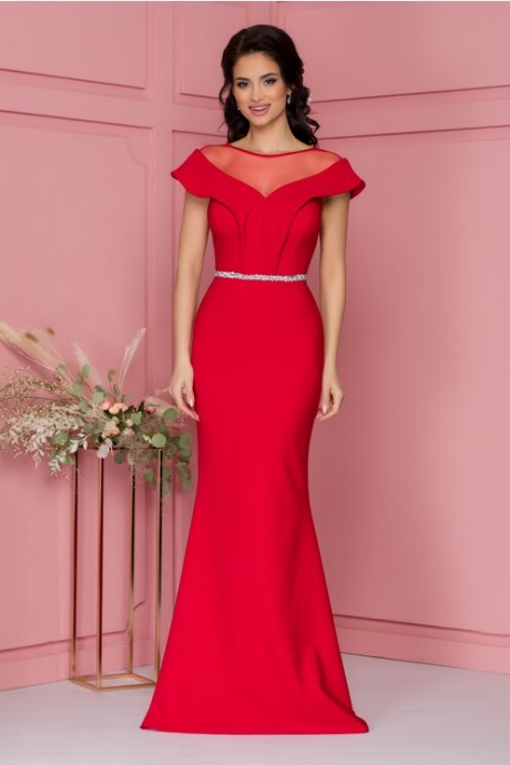 Rochie Aleka rosie lunga tip sirena