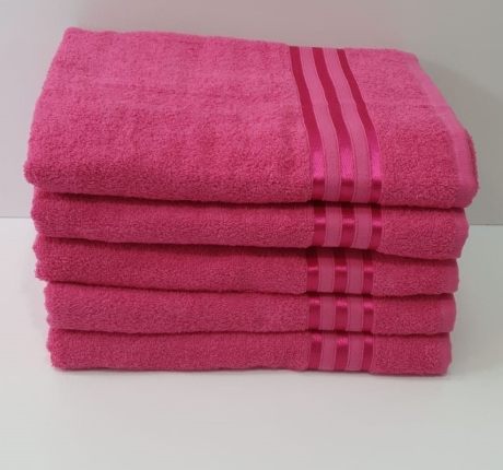 Set 5 prosoape baie bumbac 100% 70x140cm, fuchsia