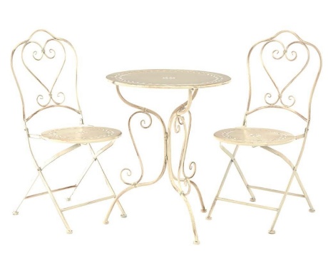 Set masa si 2 scaune pliabile pentru exterior Finchwood Cream