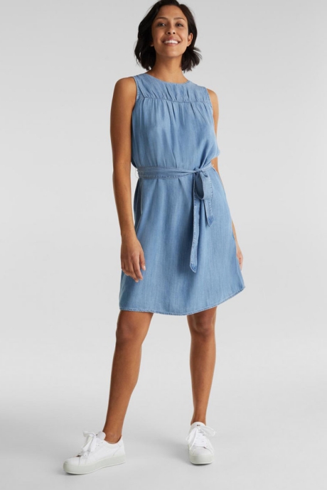 EDC by Esprit Rochie din chambray de lyocell fara maneci