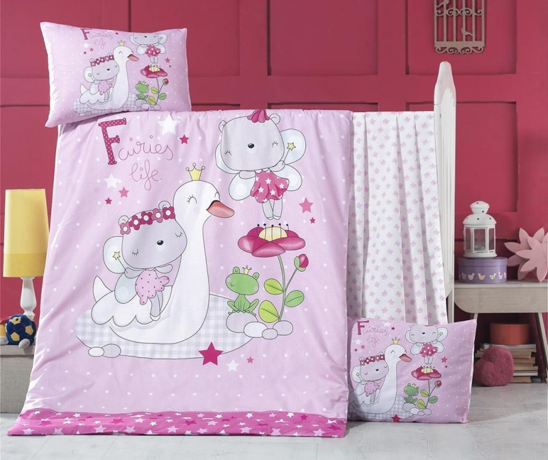 Lenjerie de patut Ranforce Supreme White Swan