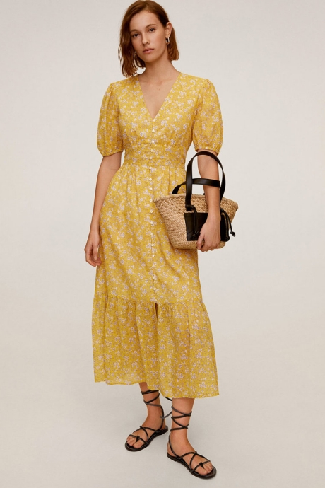 Mango Rochie mini evazata cu imprimeu floral Jungle