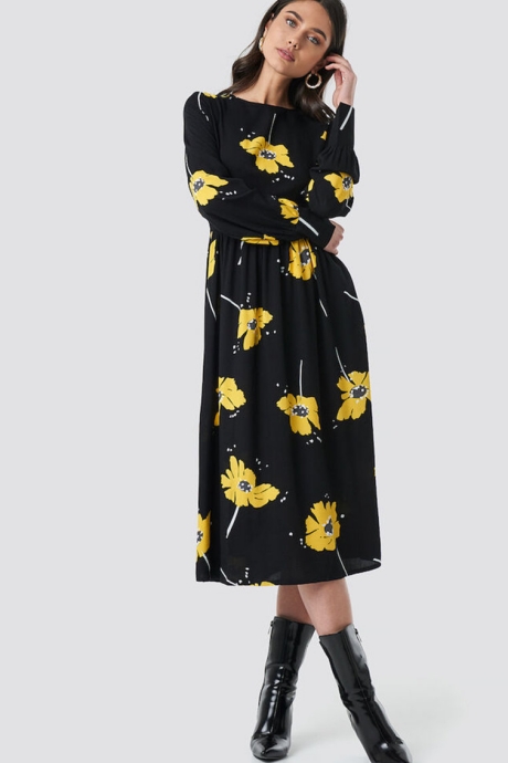 NA-KD Rochie midi cu imprimeu floral
