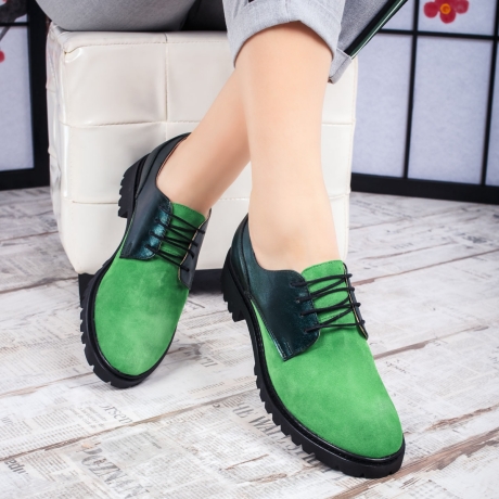 Pantofi casual dama verzi Desfia